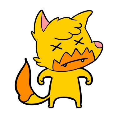 Tilki çizgi film karakteri vektör çizim