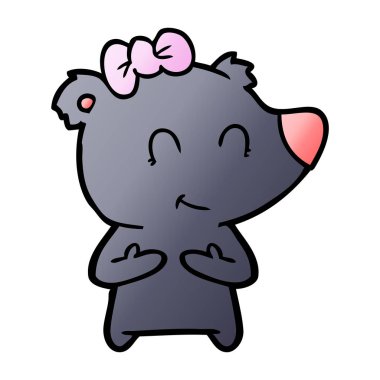 ayı çizgi film chraracter vektör çizim