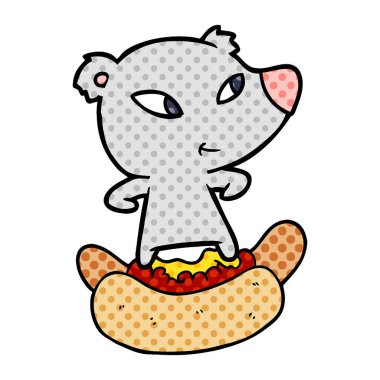 sevimli çizgi ayı büyük sosisli sürme