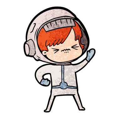 vektör çizim karikatür astronot kadın