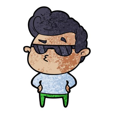 vektör çizim karikatür cool adam