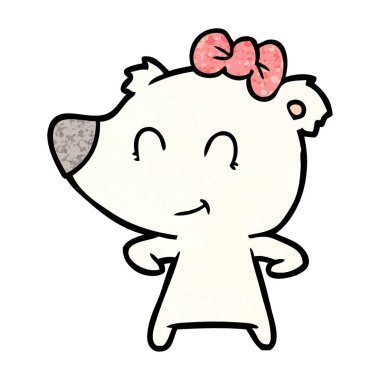 Kutup Ayısı Çizgi Filminin Vektör İllüstrasyonu