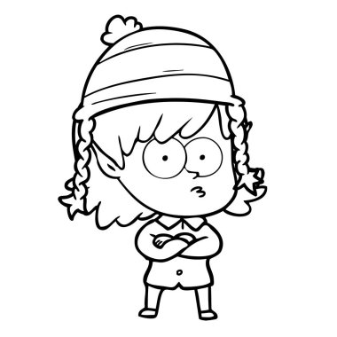 vektör çizim karikatür elf kızı