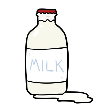 karikatür bir bardak taze süt