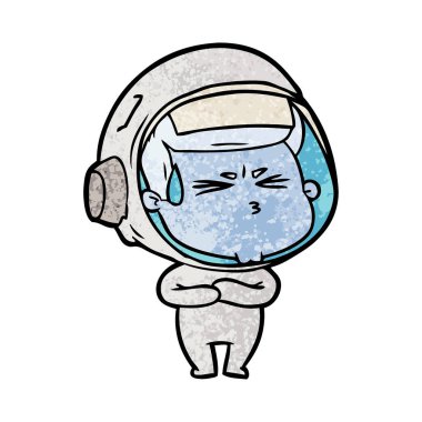 vektör çizim karikatür astronot vurguladı