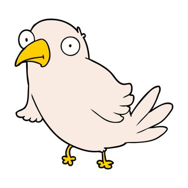 Çizgi film kuşunun vektör çizimi