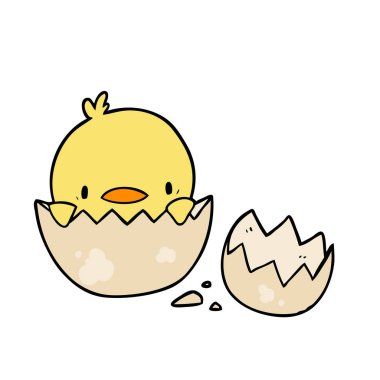 sevimli çizgi civciv yumurtadan çıkım