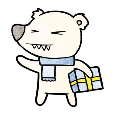 kızgın kutup ayısı xmas hediye ile çizgi film