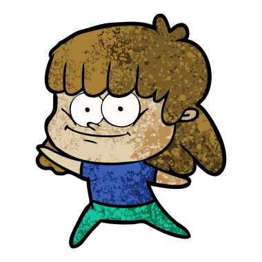 vektör çizim karikatür gülümseyen kadın