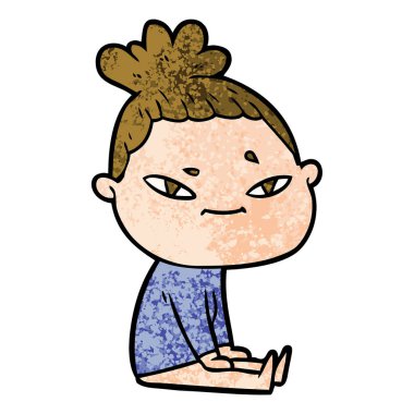 Çizgi filmdeki kadının vektör çizimi