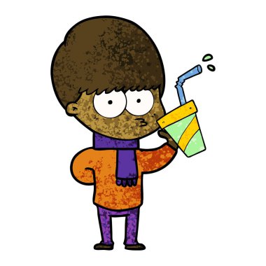 Çizgi film çocuğunun vektör çizimi