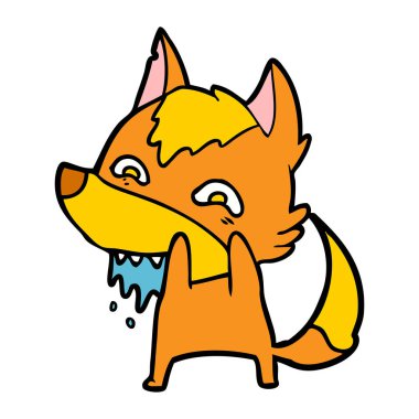Tilki çizgi film karakteri vektör çizim