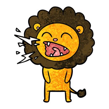 vektör çizim karikatür kükreyen aslan