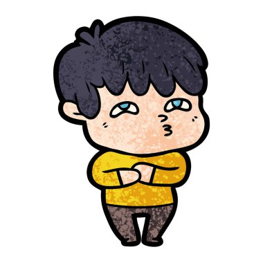 vektör çizim karikatür meraklı adam