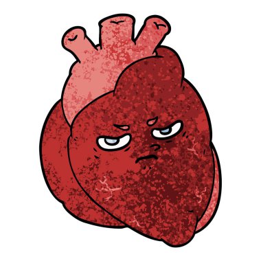 Karikatür kalp çiziminin vektör çizimi