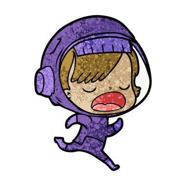 vektör çizim karikatür astronot çalıştıran