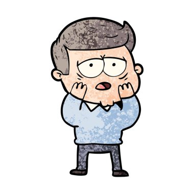 vektör çizim karikatür dostum yorgun