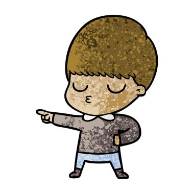 vektör çizim karikatür sakin çocuk