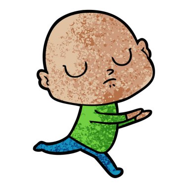 vektör çizim karikatür kel adam