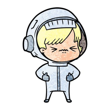 vektör çizim karikatür astronot kadın