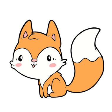 Şirin tilki çizgi filminin vektör çizimi