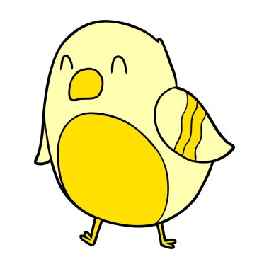 Çizgi film kuşunun vektör çizimi