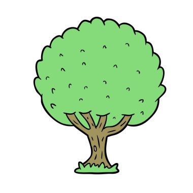 Çizgi film ağacının vektör çizimi