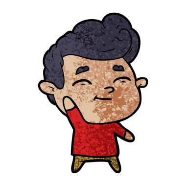 mutlu çizgi film adam vektör çizim