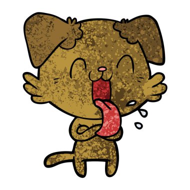 vektör çizim karikatür nefes nefese köpek