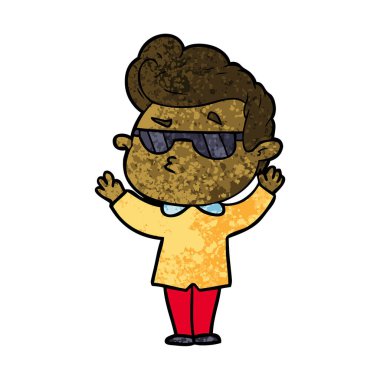 vektör çizim karikatür cool adam