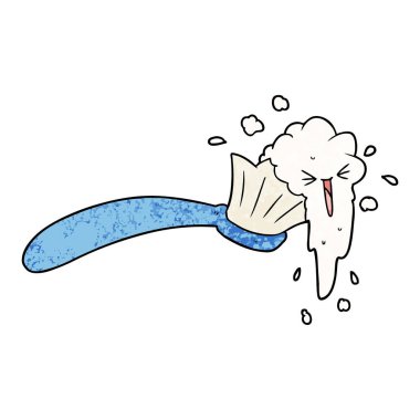 vektör çizim karikatür diş fırçası ve diş macunu