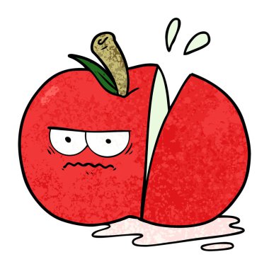 çizgi film kızgın dilimlenmiş elma