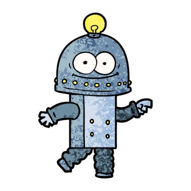 ampul ile mutlu karton robot