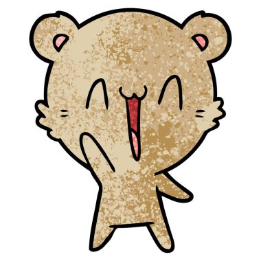 vektör çizim mutlu ayı çizgi film