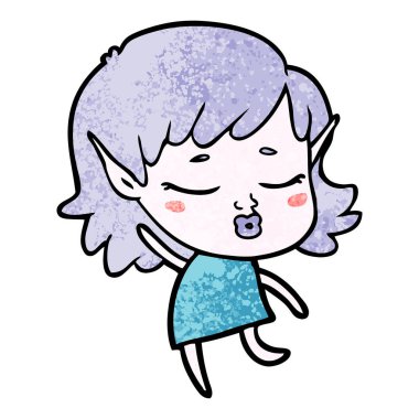 vektör çizim karikatür elf kızı