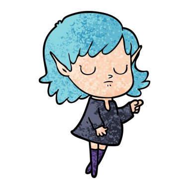 vektör çizim karikatür elf kızı