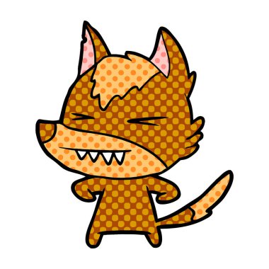 Tilki çizgi film karakteri vektör çizim