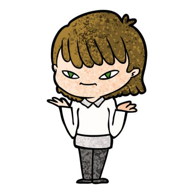 Çizgi filmdeki kadının vektör çizimi