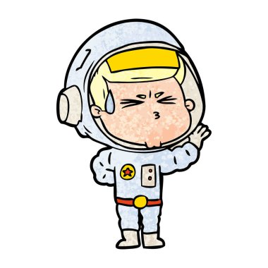 vektör çizim karikatür astronot vurguladı