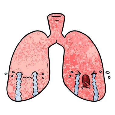 vektör çizim karikatür akciğer