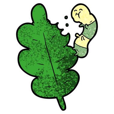yaprak munching karikatür tırtıl