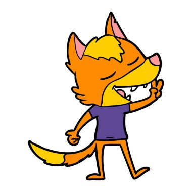 Tilki çizgi film karakteri vektör çizim