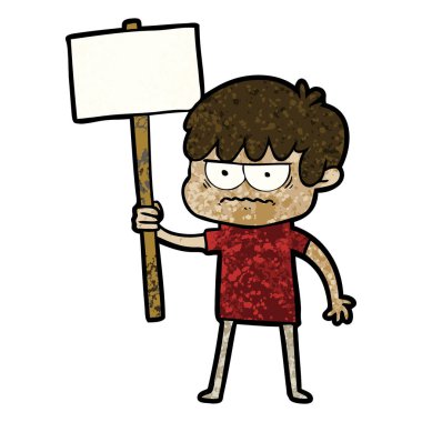 rahatsız çizgi film çocuk vektör çizim