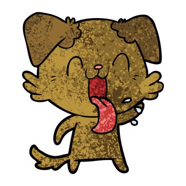 vektör çizim karikatür nefes nefese köpek