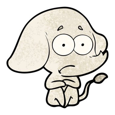 vektör çizim karikatür emin fil