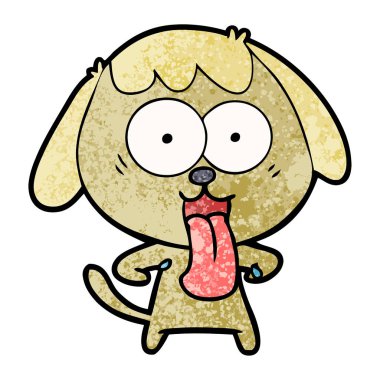 vektör çizim tasarım beyaz arka plan üzerinde izole sevimli çizgi köpek