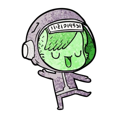 vektör çizim karikatür astronot kadın