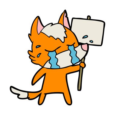 Tilki çizgi film karakteri vektör çizim