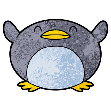 Tatlı penguen çizgi filminin vektör çizimi