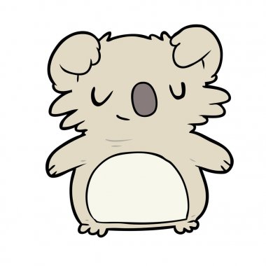 Şirin çizgi film koalasının vektör çizimi